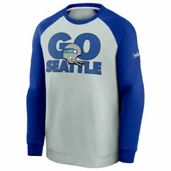 Seattle Seahawks GO SEATTLE Nike Throwback NFL Crewneck Pullover Taass sale