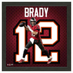Tom Brady #12 Tampa Bay Buccaneers Impact Jersey Framed NFL Photo Fashion