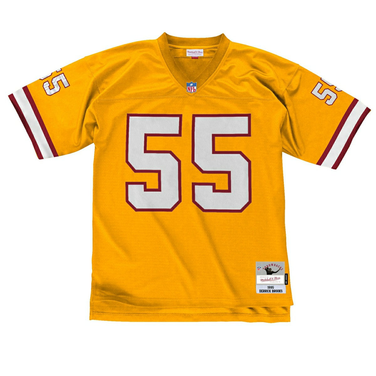 Derrick Brooks #55 Tampa Bay Buccaneers Mitchell & Ness Throwback NFL Jersey Yellow Classic