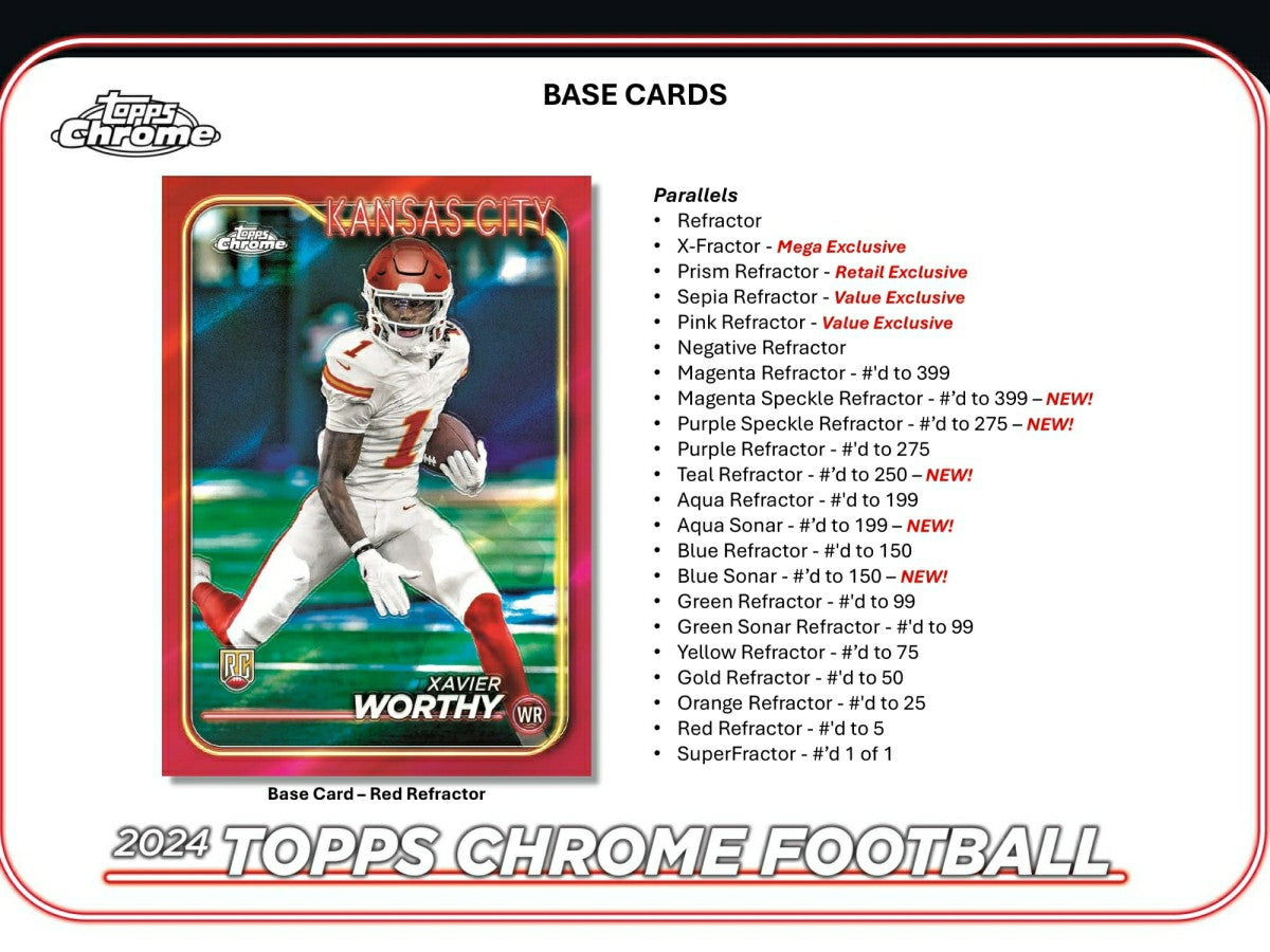 2024 Topps Chrome Football Mega Box Taass sale