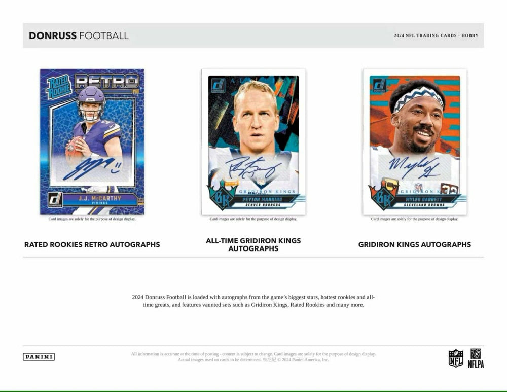 2024 Panini Donruss NFL Football Hobby Box Taass for sale