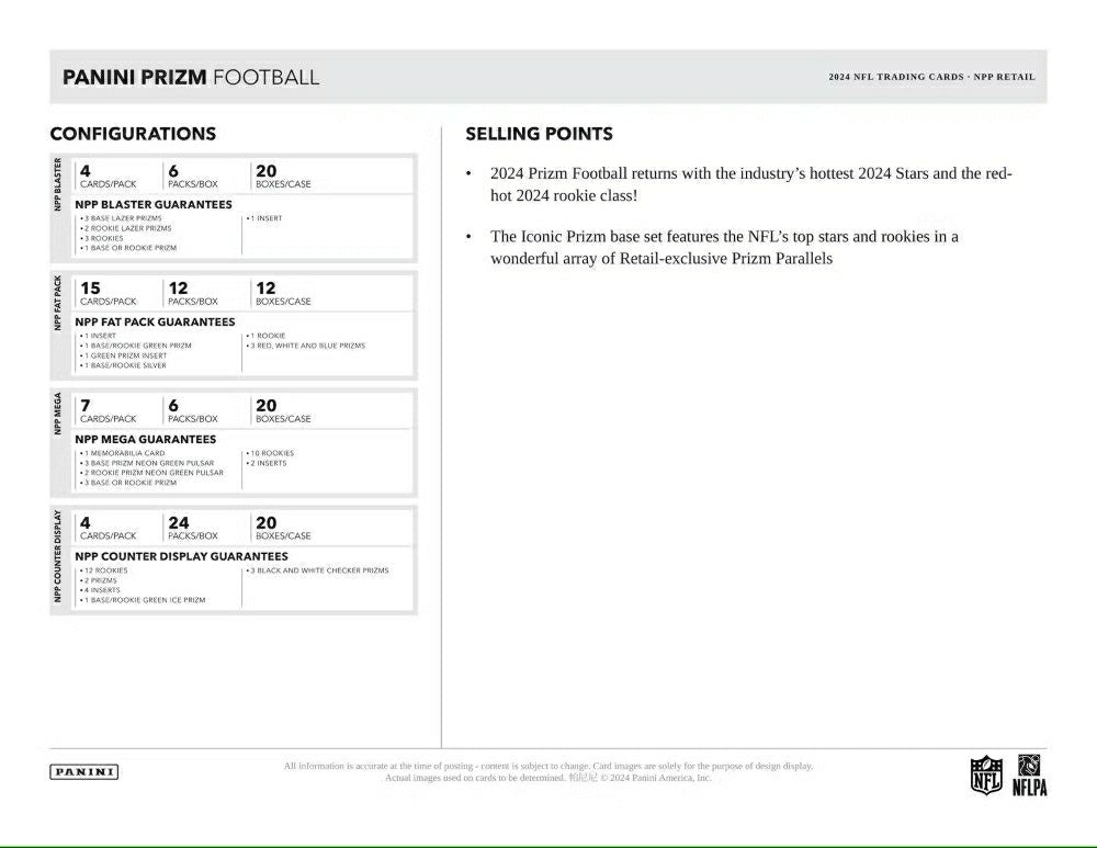 2024 Panini Prizm Football NFL Blaster Box Fashion
