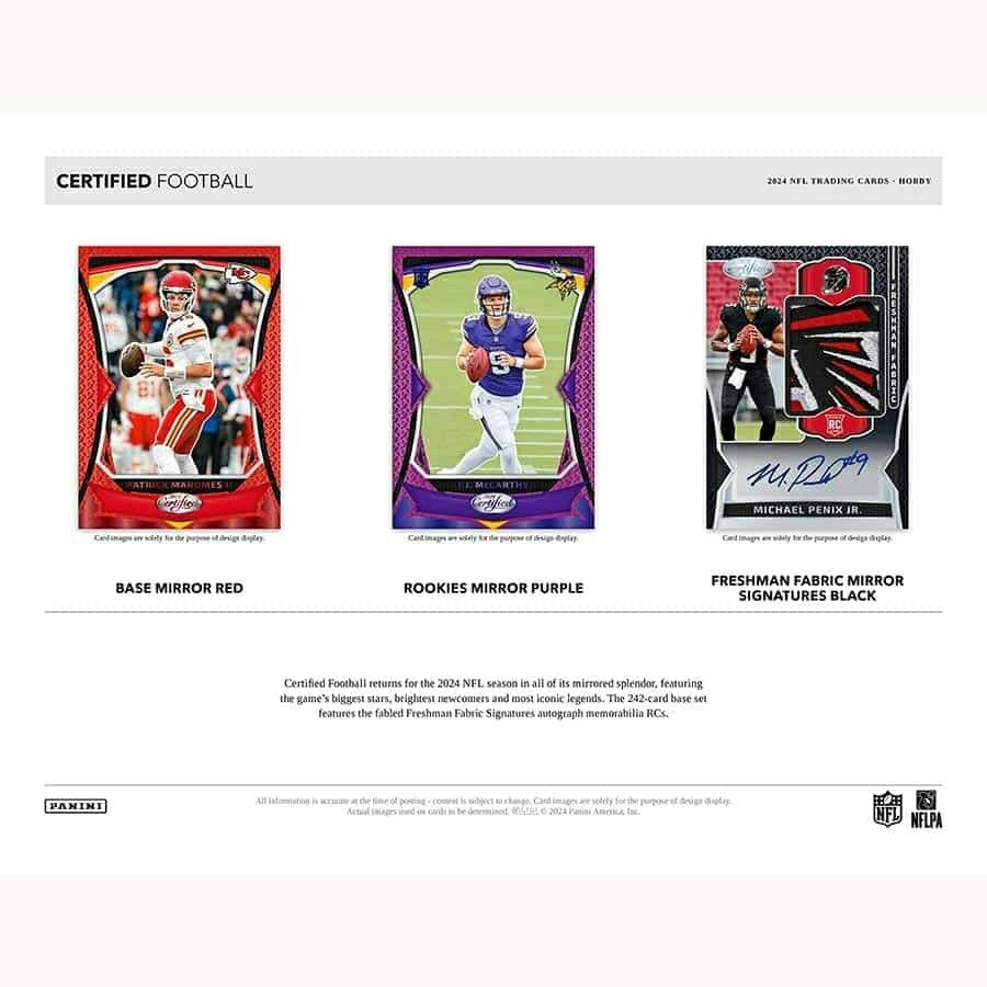 2024 Panini Certified Football NFL Hobby Box Taass sale