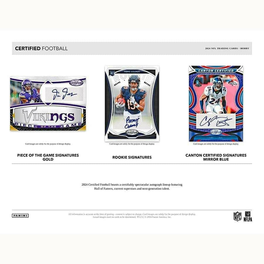 2024 Panini Certified Football NFL Hobby Box Taass sale