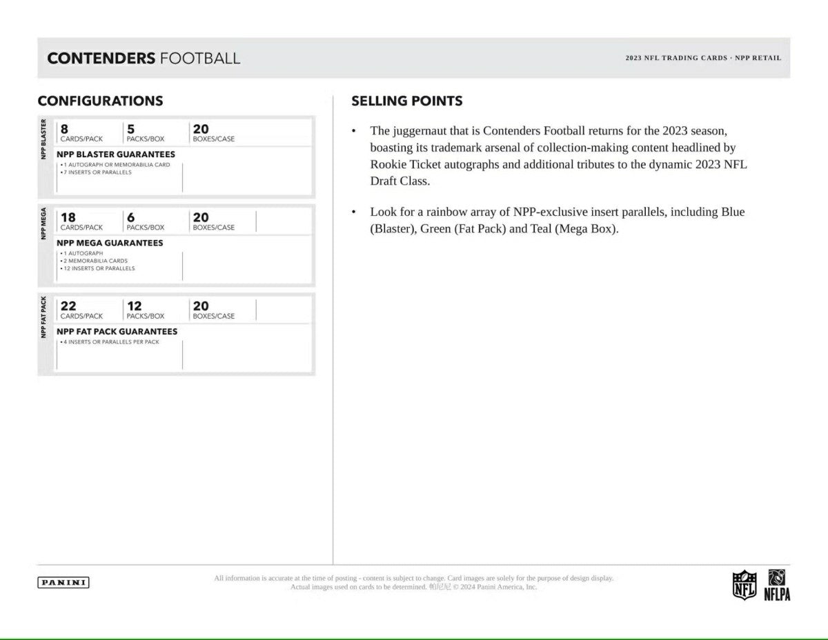 2023 Panini Contenders Football NFL Mega Box Lifestyle