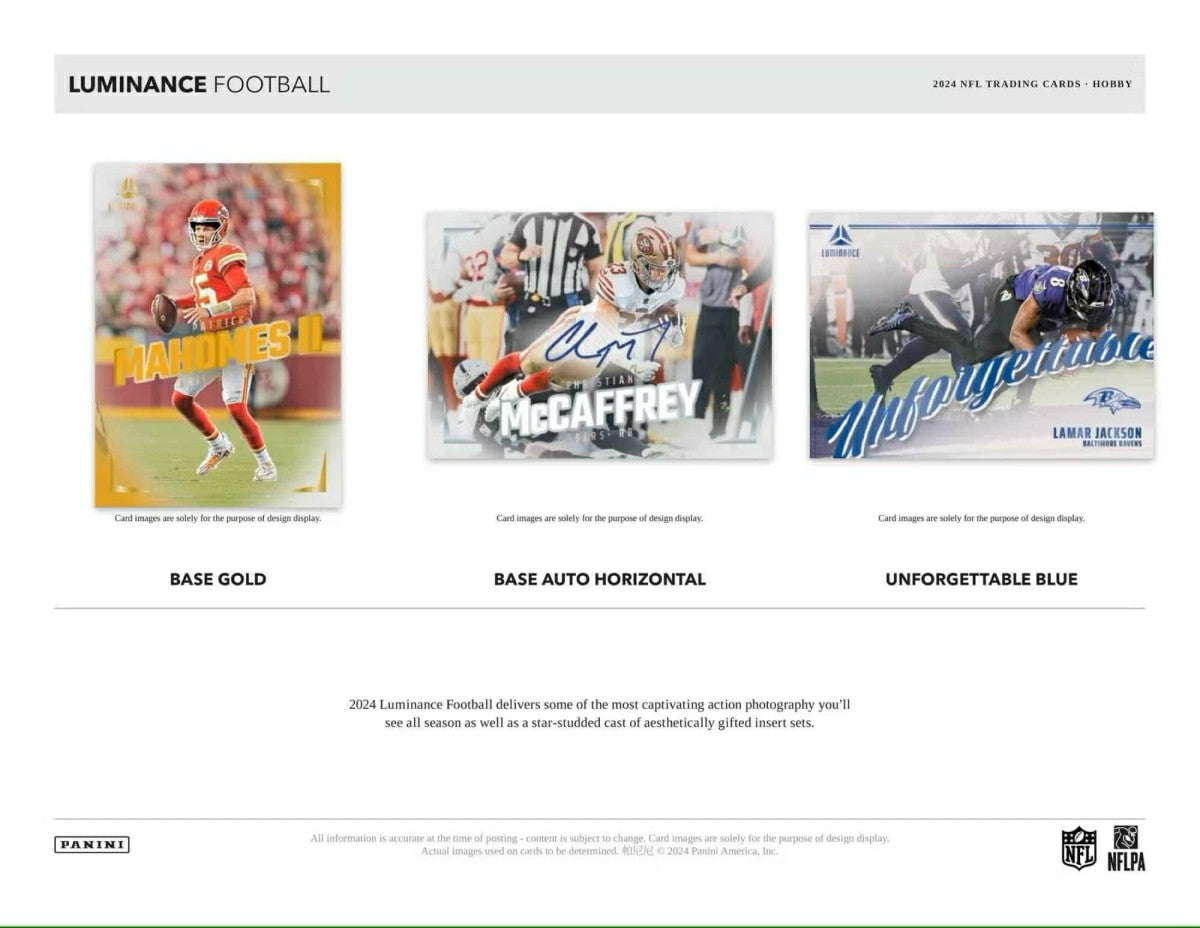 2024 Panini Luminance Football NFL Hobby Box Taass sale