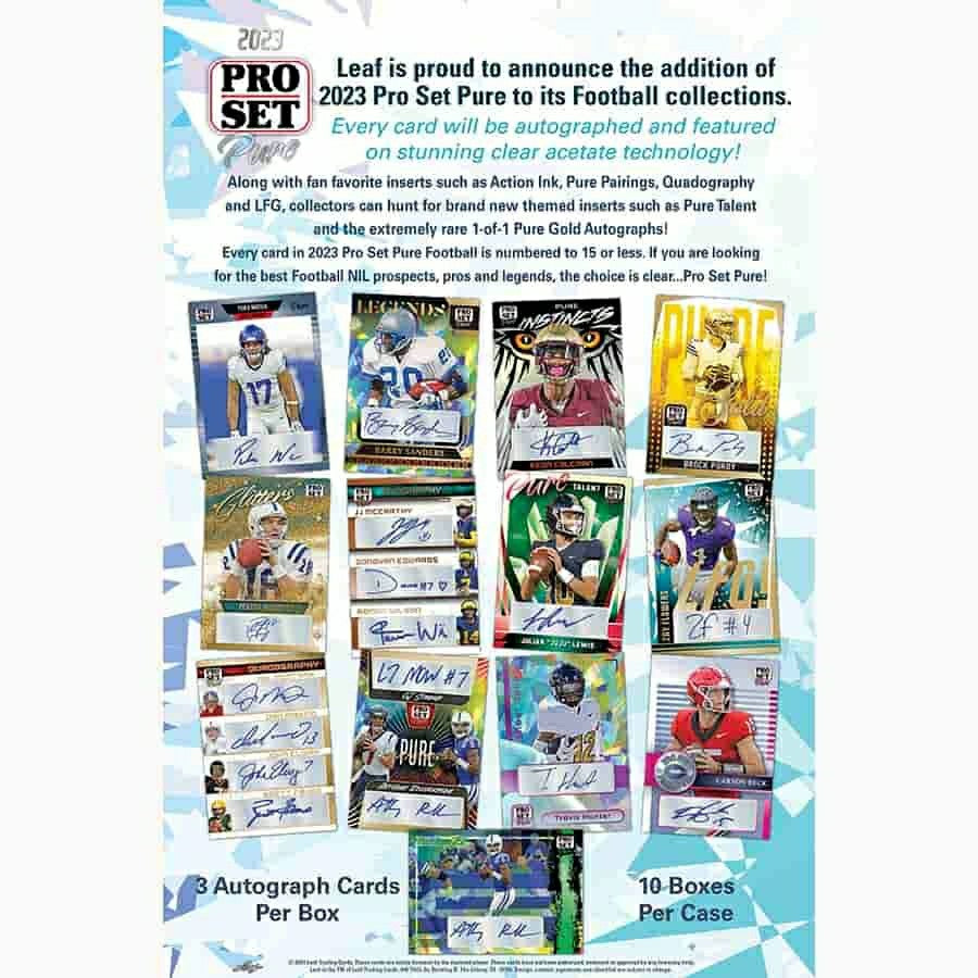 2023 Leaf Pro Set Pure Football Hobby Box Classic