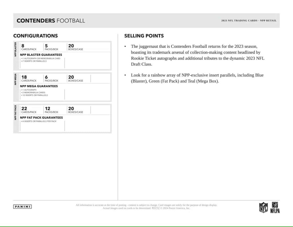 2023 Panini Contenders Football NFL Blaster Box Fashion