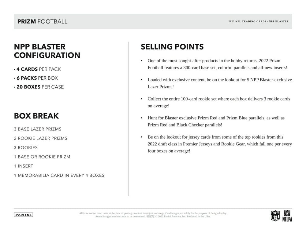 2023 Panini Prizm Football NFL Blaster Box Taass US