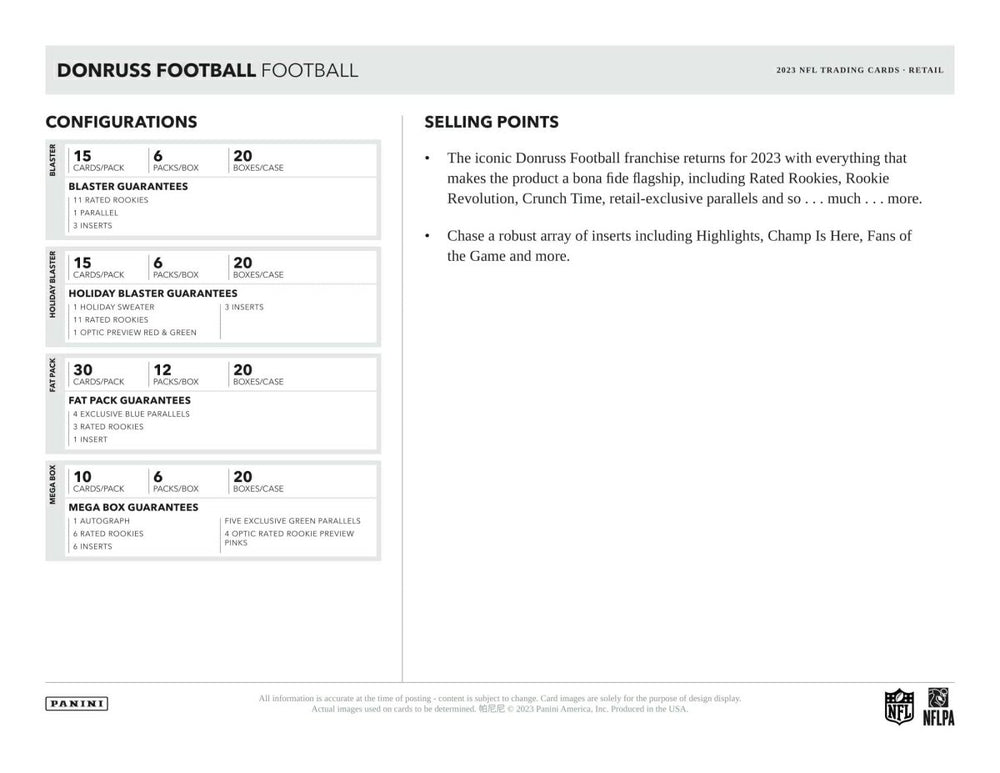2023 Panini Donruss NFL Football Blaster Box Lifestyle