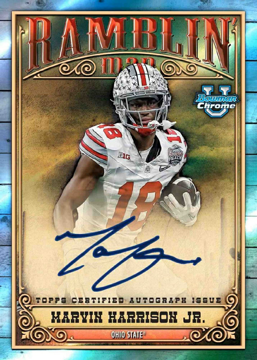 2023 Bowman Chrome University Football NCAA Blaster Box Taass for sale