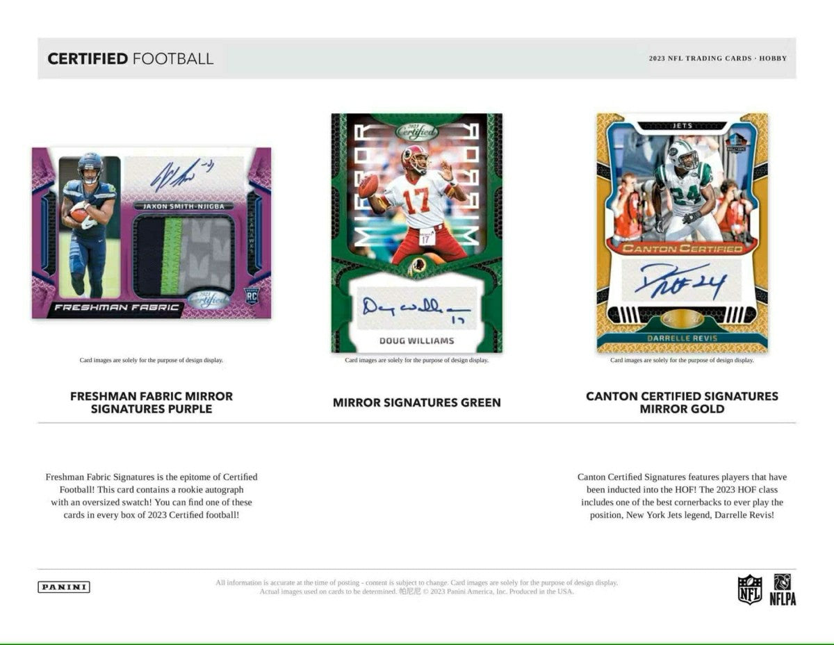 2023 Panini Certified NFL Football Hobby Box Taass US