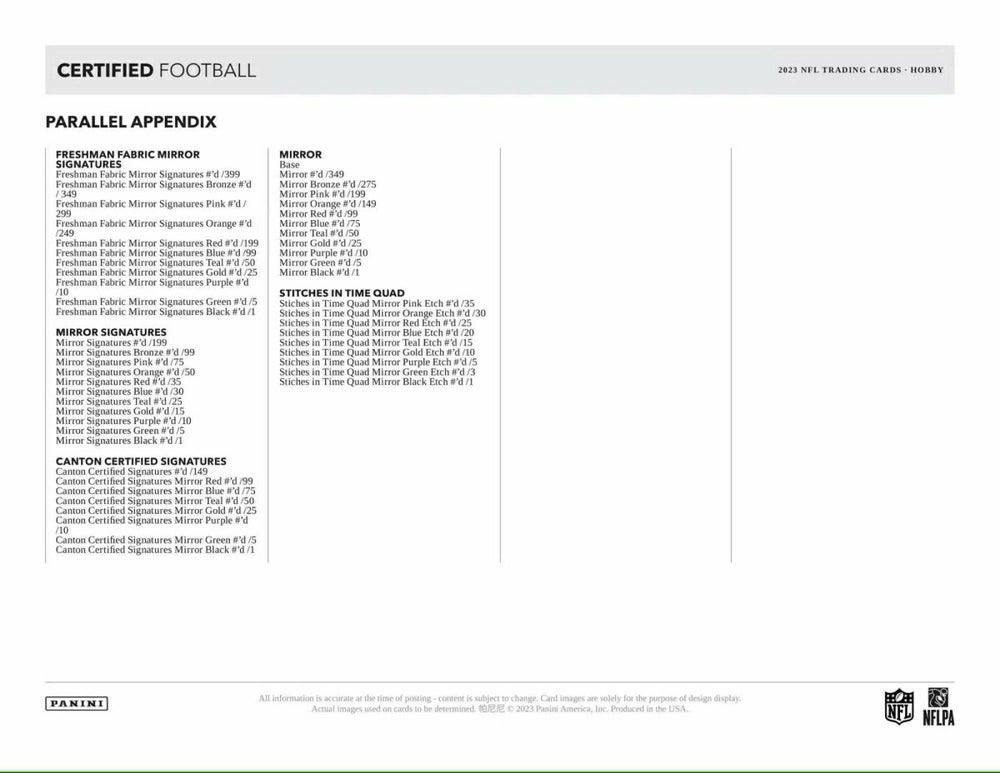 2023 Panini Certified NFL Football Hobby Box Taass US