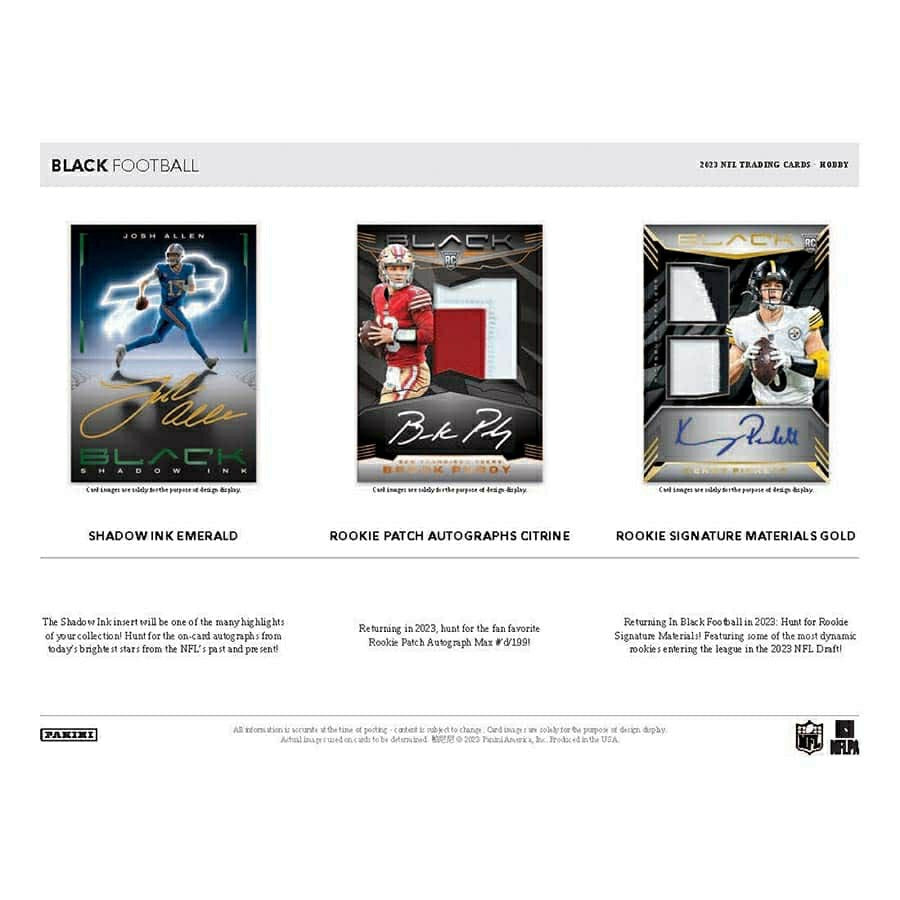 2023 Panini Black Football NFL Hobby Box Taass sale