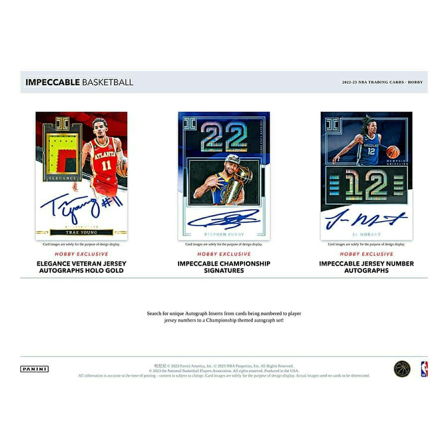 2022/23 Panini Impeccable Basketball NBA Hobby Box Fashion