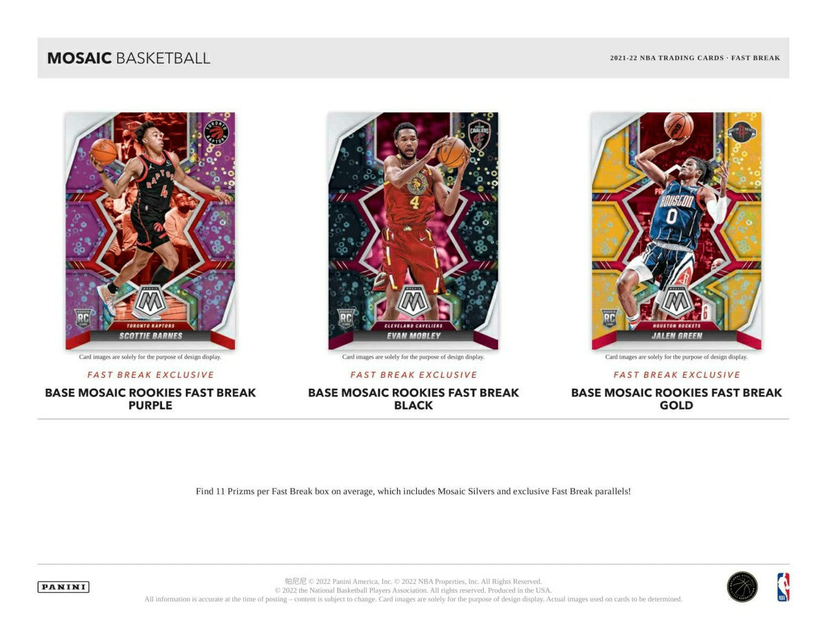 2021/22 Panini Mosaic Basketball NBA Fast Break Pack Taass US