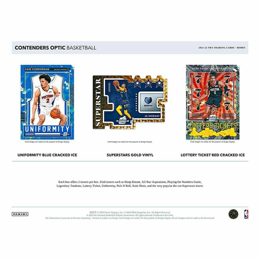 2021/22 Panini Contenders Optic NBA Basketball Hobby Box Taass US