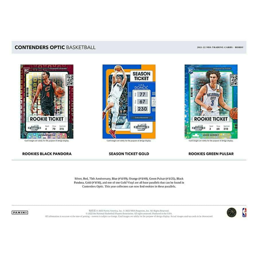 2021/22 Panini Contenders Optic NBA Basketball Hobby Box Taass US