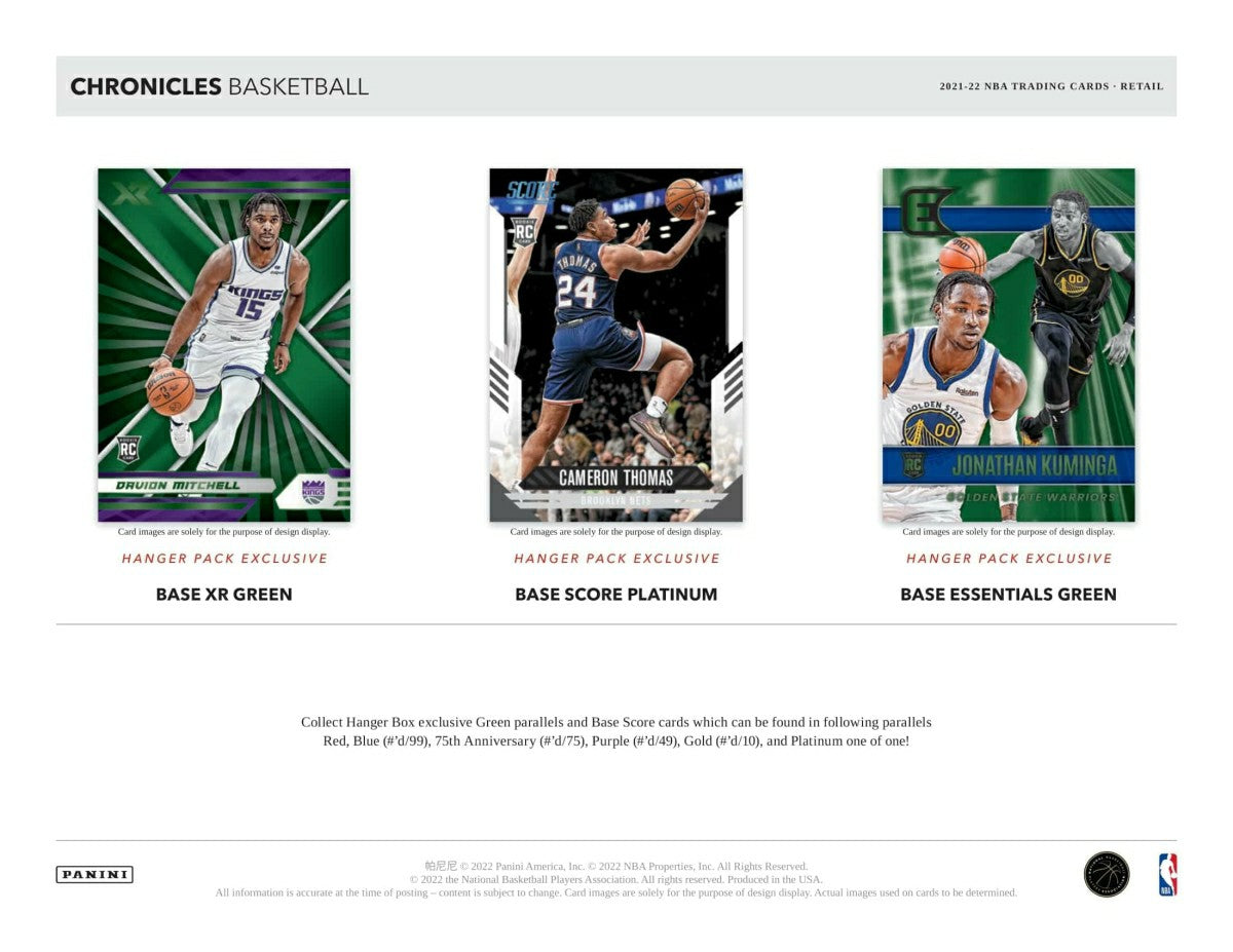 2021/22 Panini Chronicles Basketball NBA Hanger Pack Classic