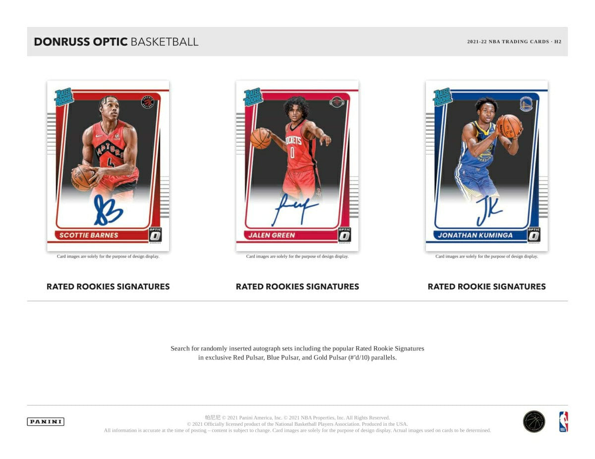 2021/22 Panini Donruss Optic H2 Basketball NBA Box Taass sale