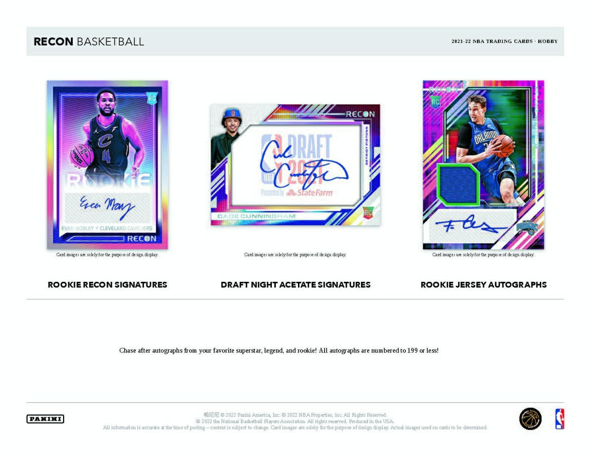 2021/22 Panini Recon Basketball NBA Hobby Box Taass sale