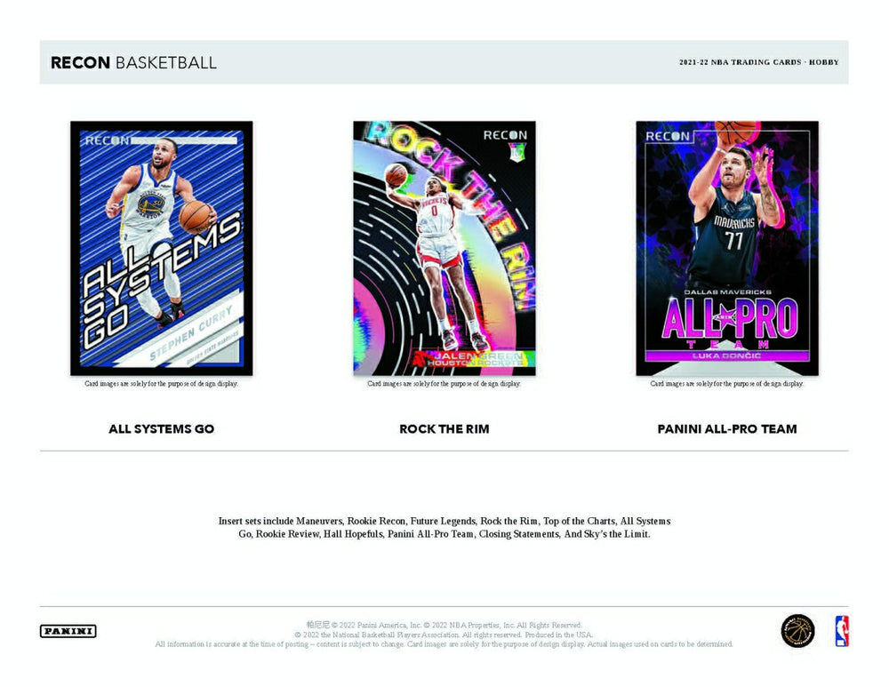 2021/22 Panini Recon Basketball NBA Hobby Box Taass sale