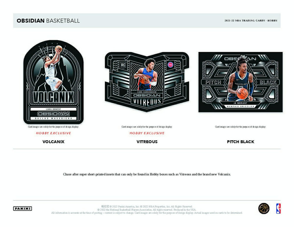 2021/22 Panini Obsidian Basketball NBA Hobby Box Taass US