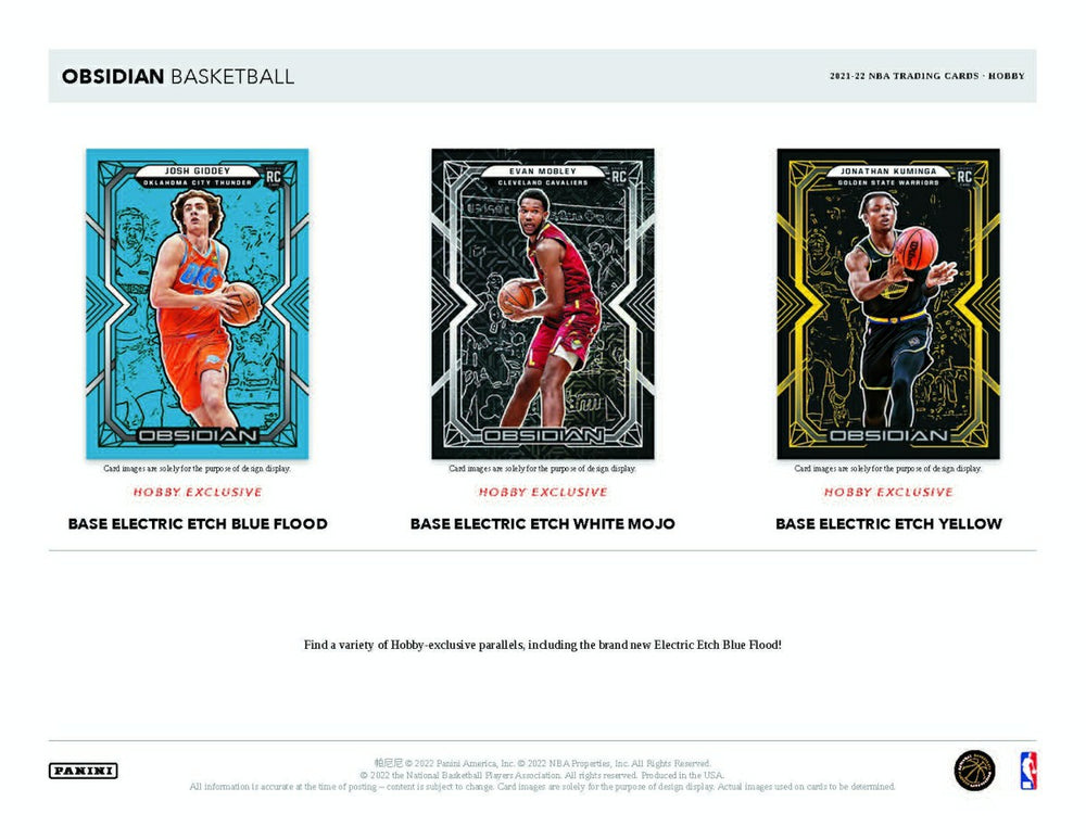 2021/22 Panini Obsidian Basketball NBA Hobby Box Taass US