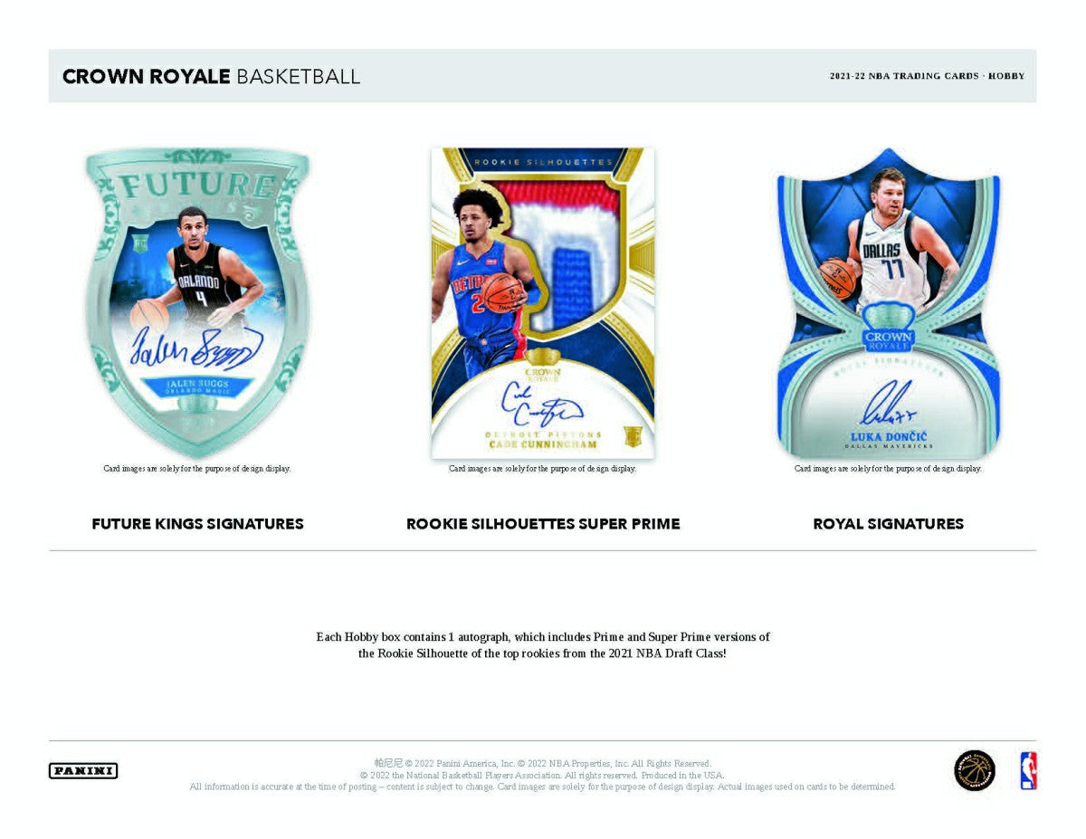 2021/22 Panini Crown Royale Basketball Hobby Box NBA Classic