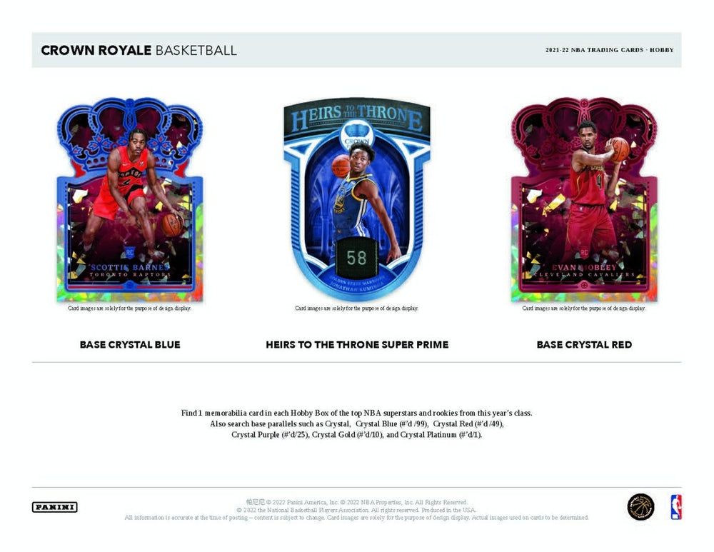 2021/22 Panini Crown Royale Basketball Hobby Box NBA Classic