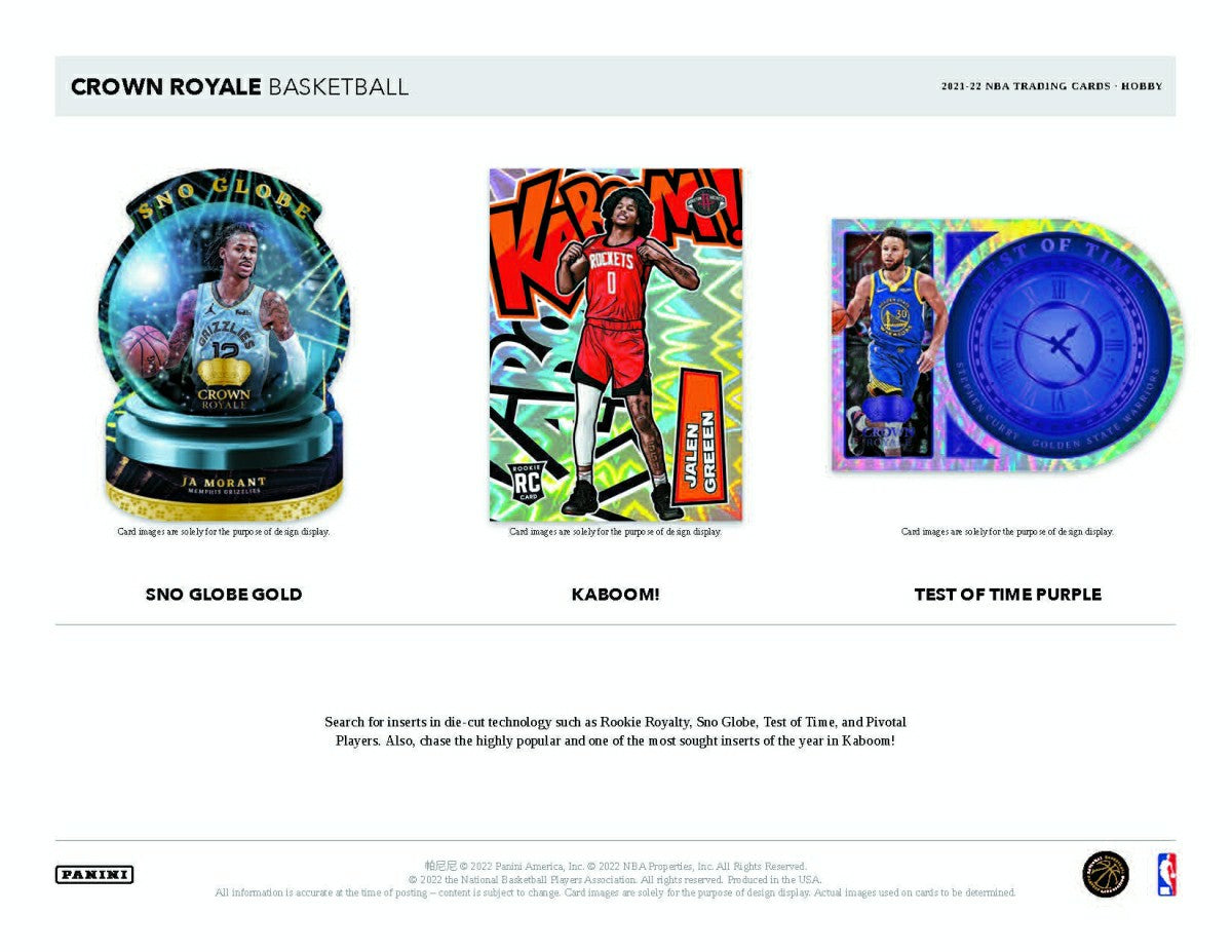 2021/22 Panini Crown Royale Basketball Hobby Box NBA Classic