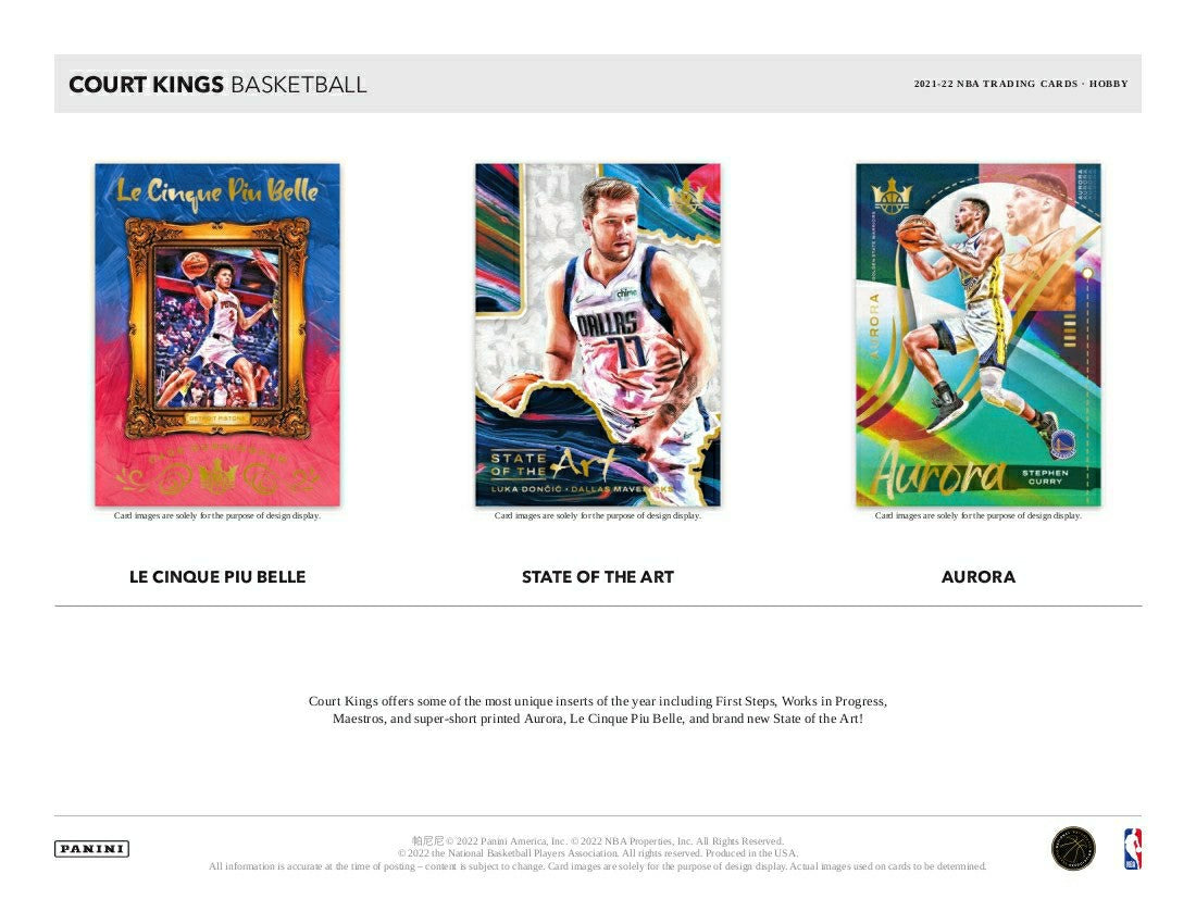 2021/22 Panini Court Kings Basketball Hobby Box NBA Lifestyle
