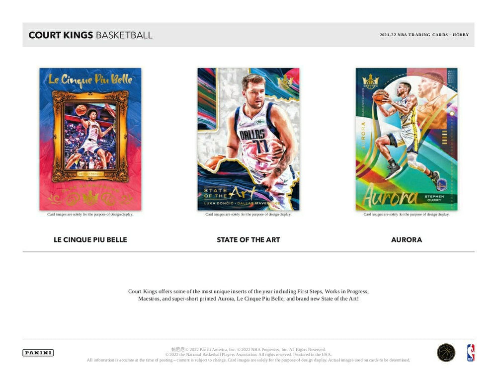 2021/22 Panini Court Kings Basketball Hobby Box NBA Lifestyle