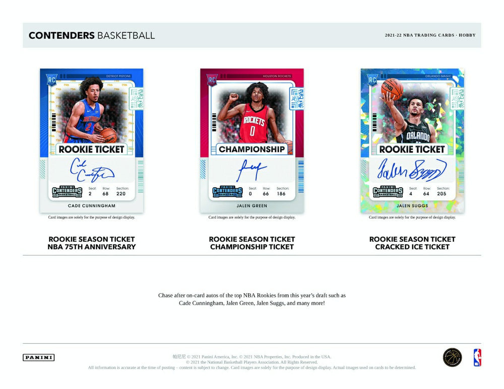 2021/22 Panini Contenders Basketball Hobby Box NBA Taass sale