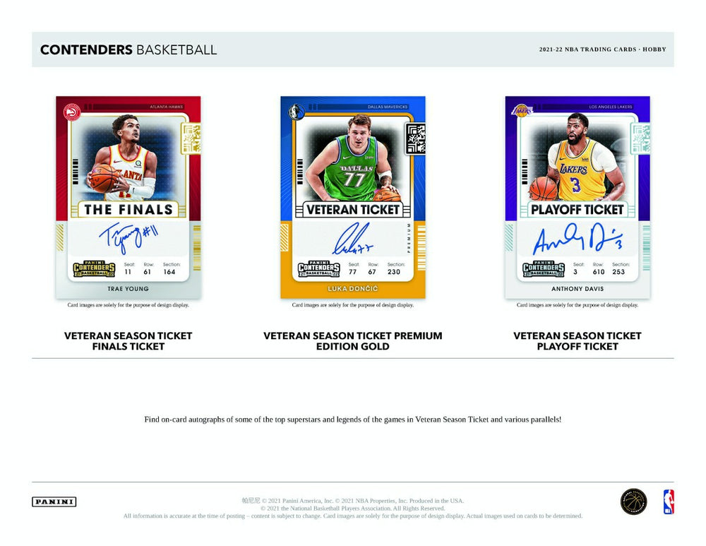 2021/22 Panini Contenders Basketball Hobby Box NBA Taass sale