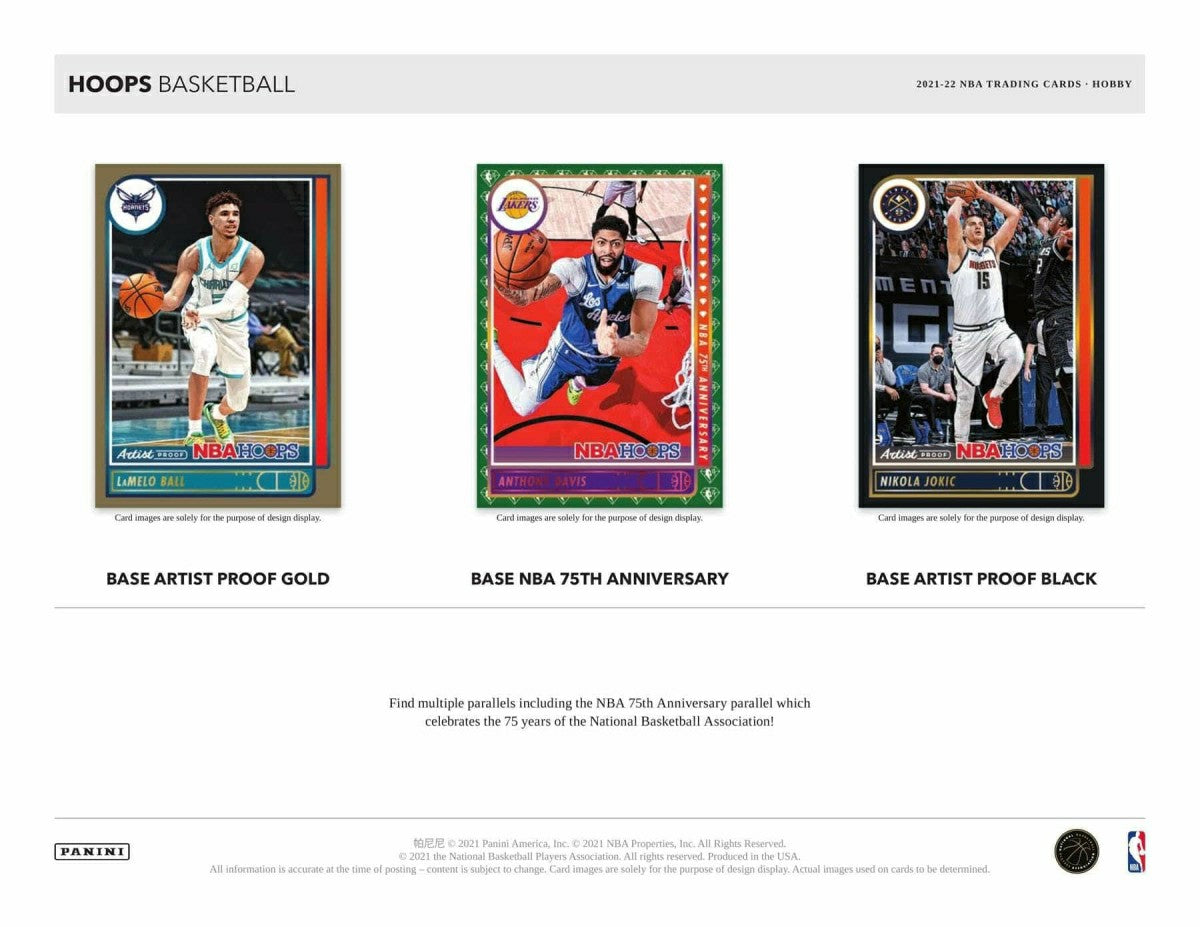 2021/22 Panini NBA Hoops Basketball Hobby Box NBA Lifestyle