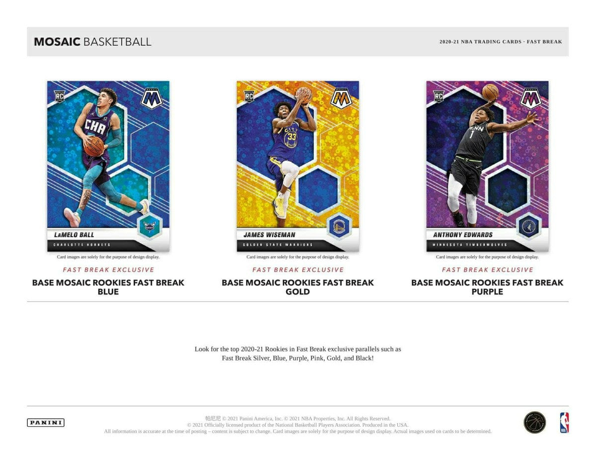 2020/21 Panini Mosaic Fast Break Basketball Hobby Box NBA Taass sale