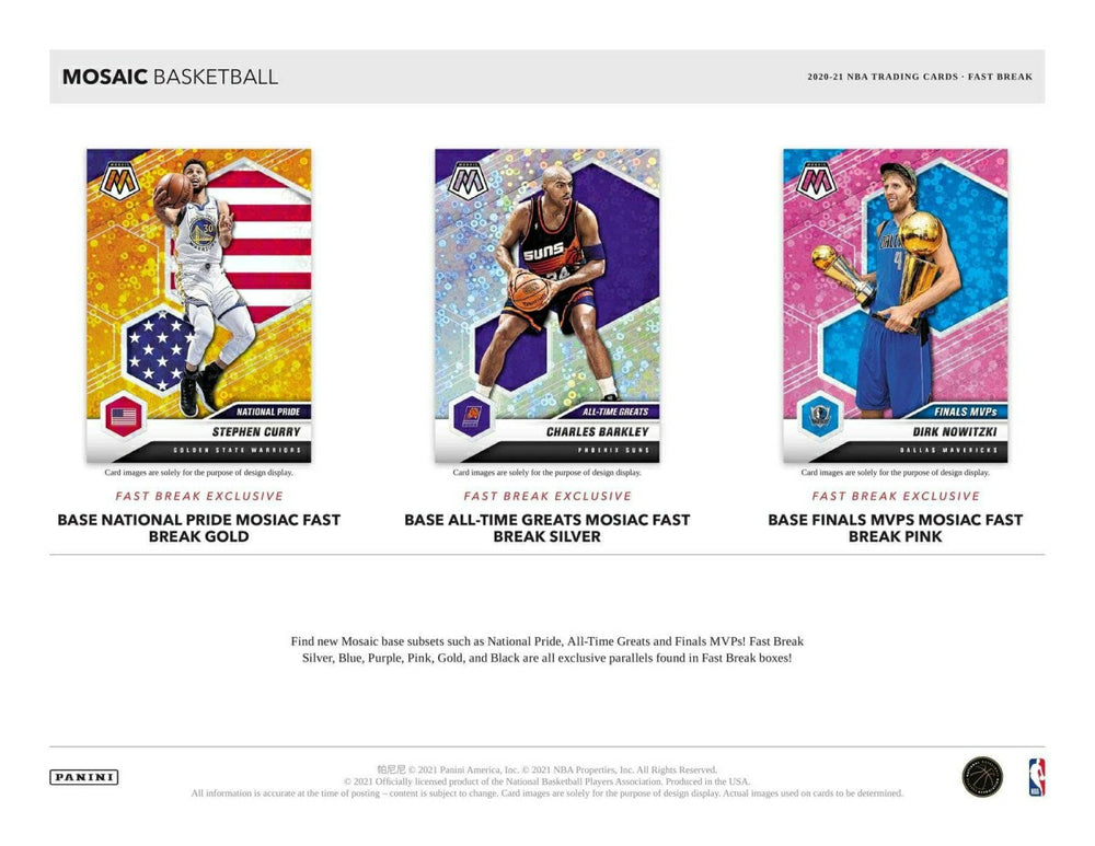 2020/21 Panini Mosaic Fast Break Basketball Hobby Box NBA Taass sale