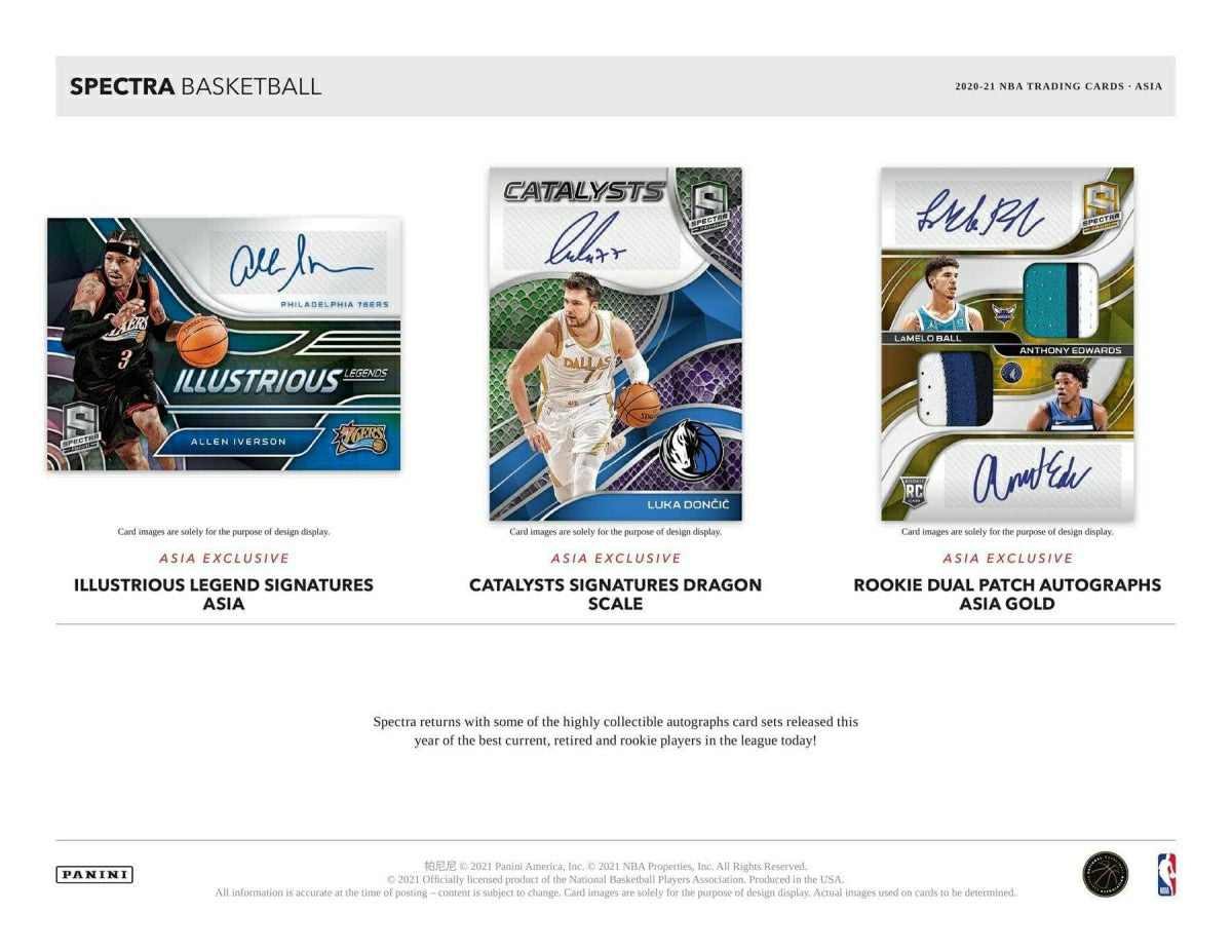 2020/21 Panini Spectra Basketball Asia Tmall Box NBA Taass for sale
