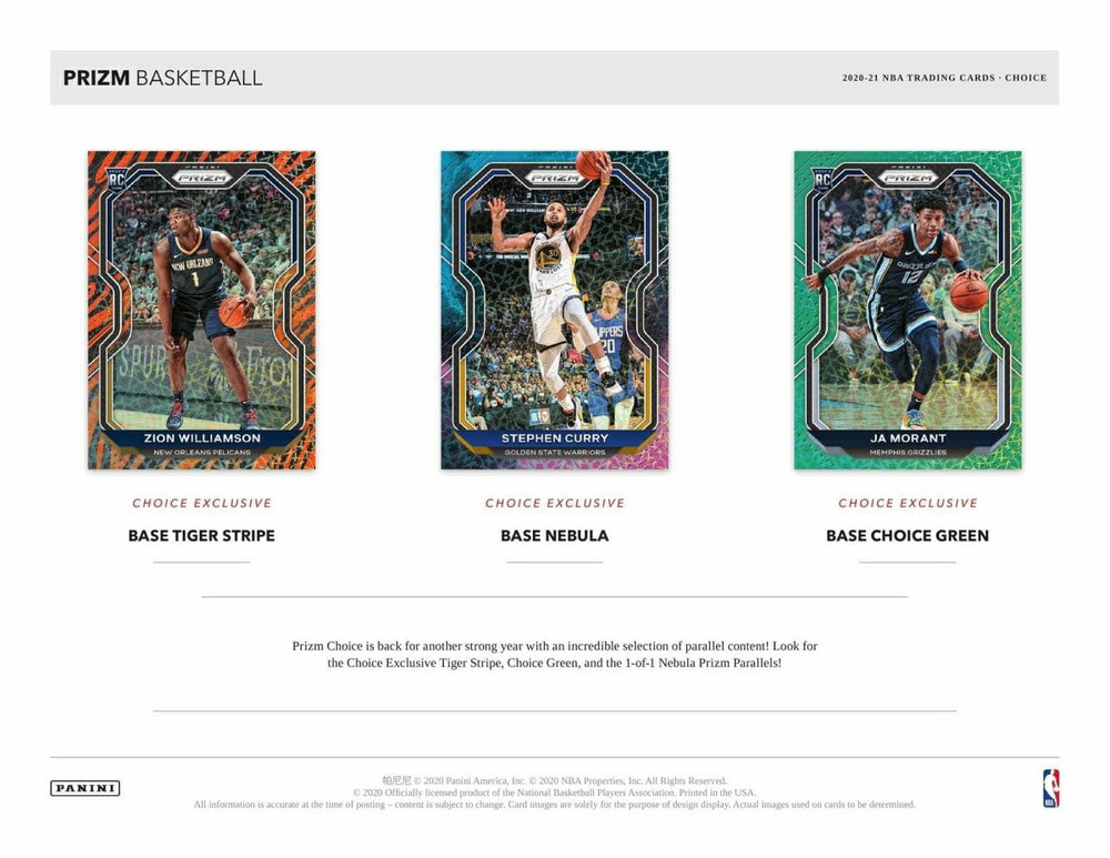 2020/21 Panini Prizm Choice Basketball Hobby Box NBA Fashion