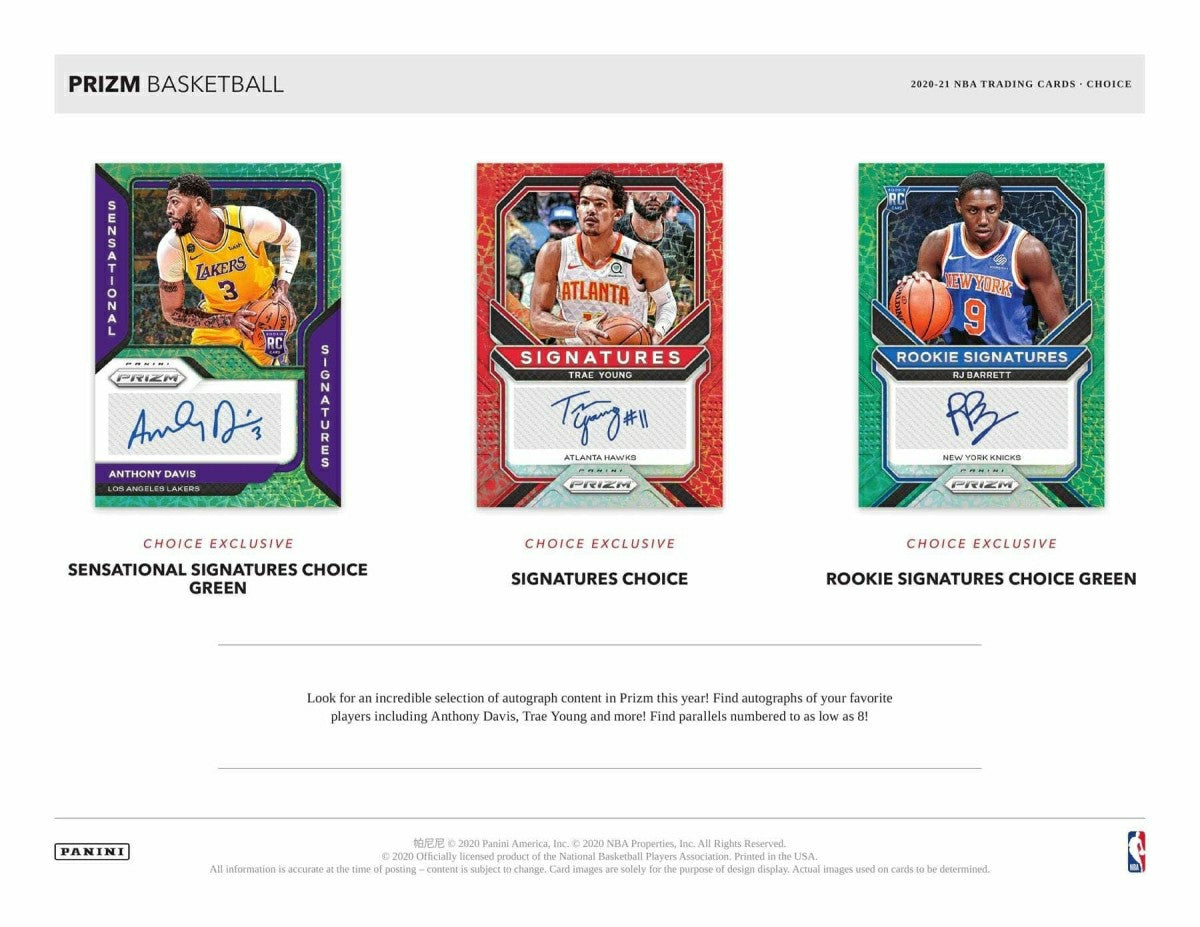 2020/21 Panini Prizm Choice Basketball Hobby Box NBA Fashion