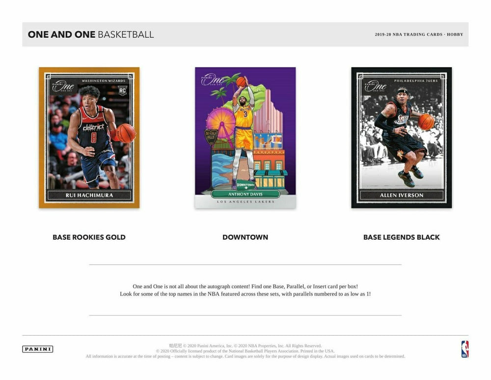 2019/20 Panini One and One Basketball Hobby Box NBA Taass US