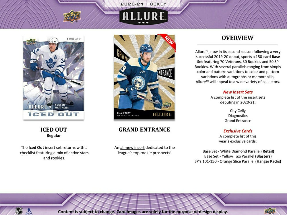 2020/21 Upper Deck Allure Hockey Blaster Box NHL Lifestyle