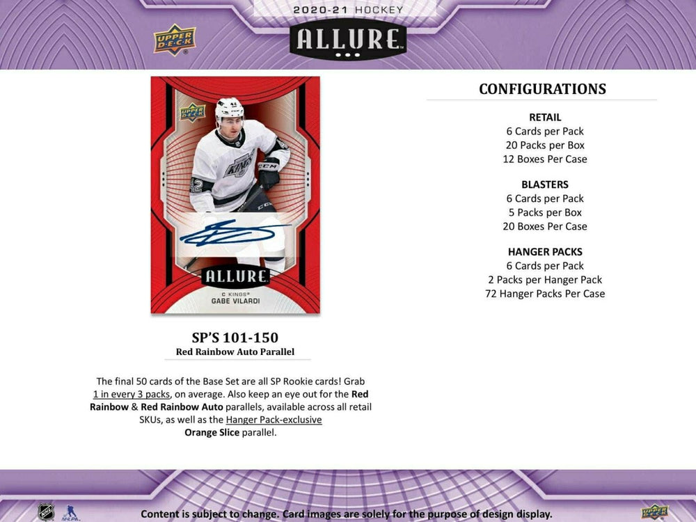 2020/21 Upper Deck Allure Hockey Blaster Box NHL Lifestyle
