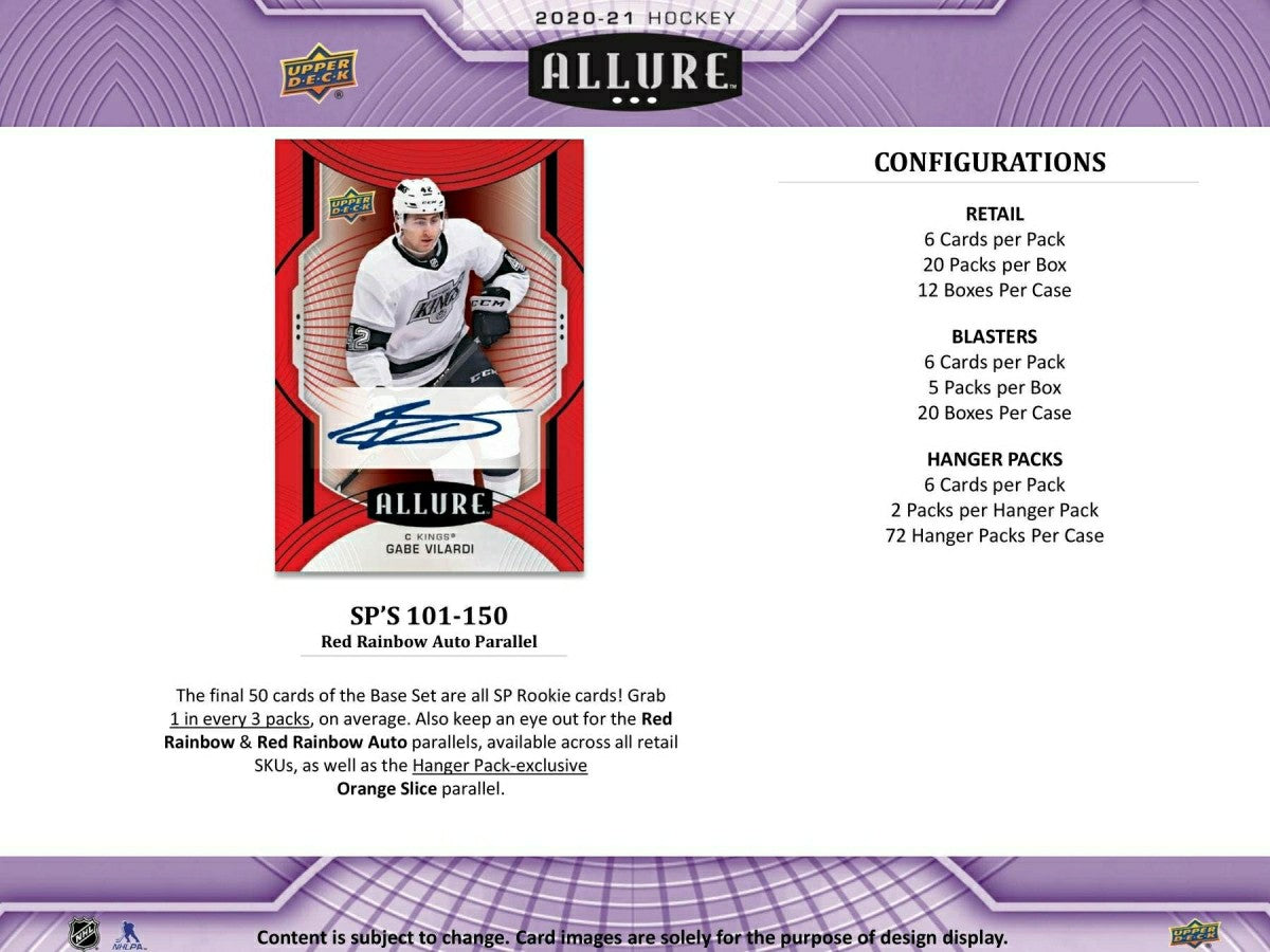 2020/21 Upper Deck Allure Hockey Retail Box NHL Taass sale