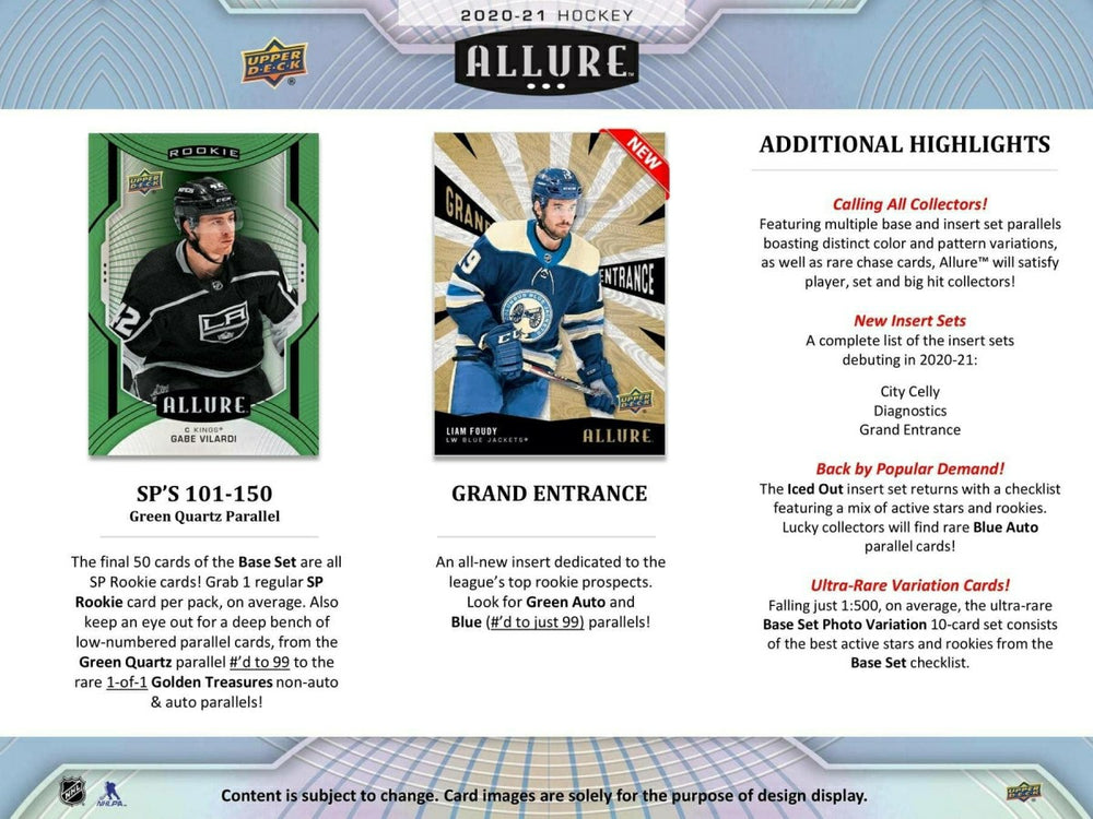 2020/21 Upper Deck Allure Hockey Hobby Box NHL Taass for sale