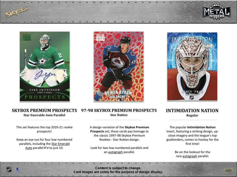 2020/21 Upper Deck Skybox Metal Universe Hockey Hobby Box NHL Taass US