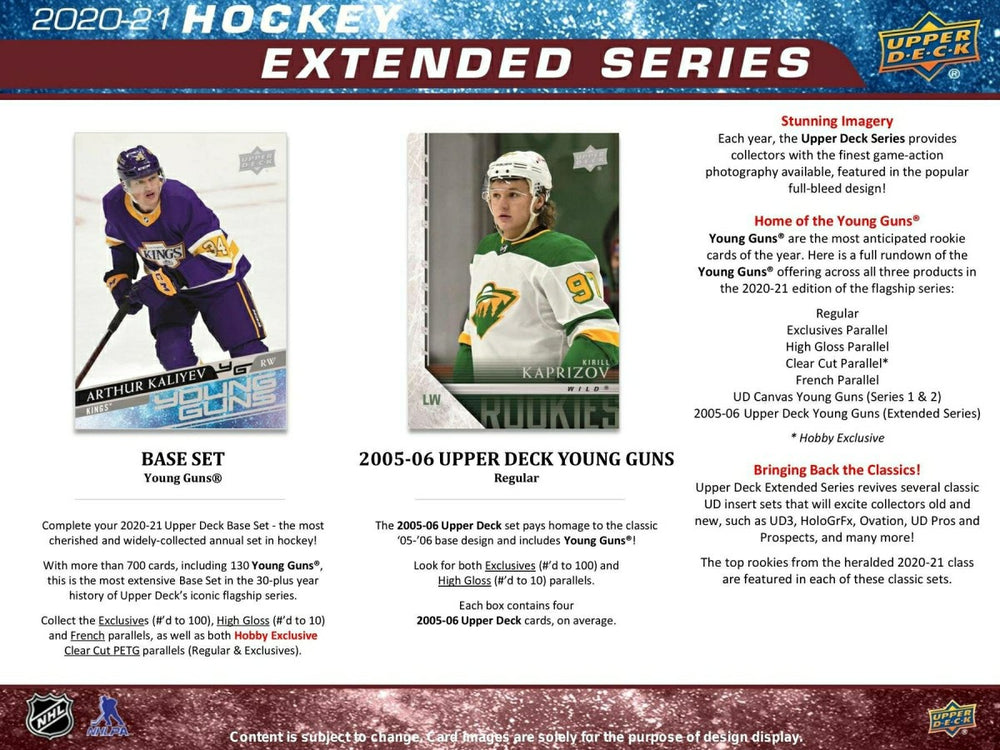 2020/21 Upper Deck Extended Series Hockey Hobby Pack Fashion