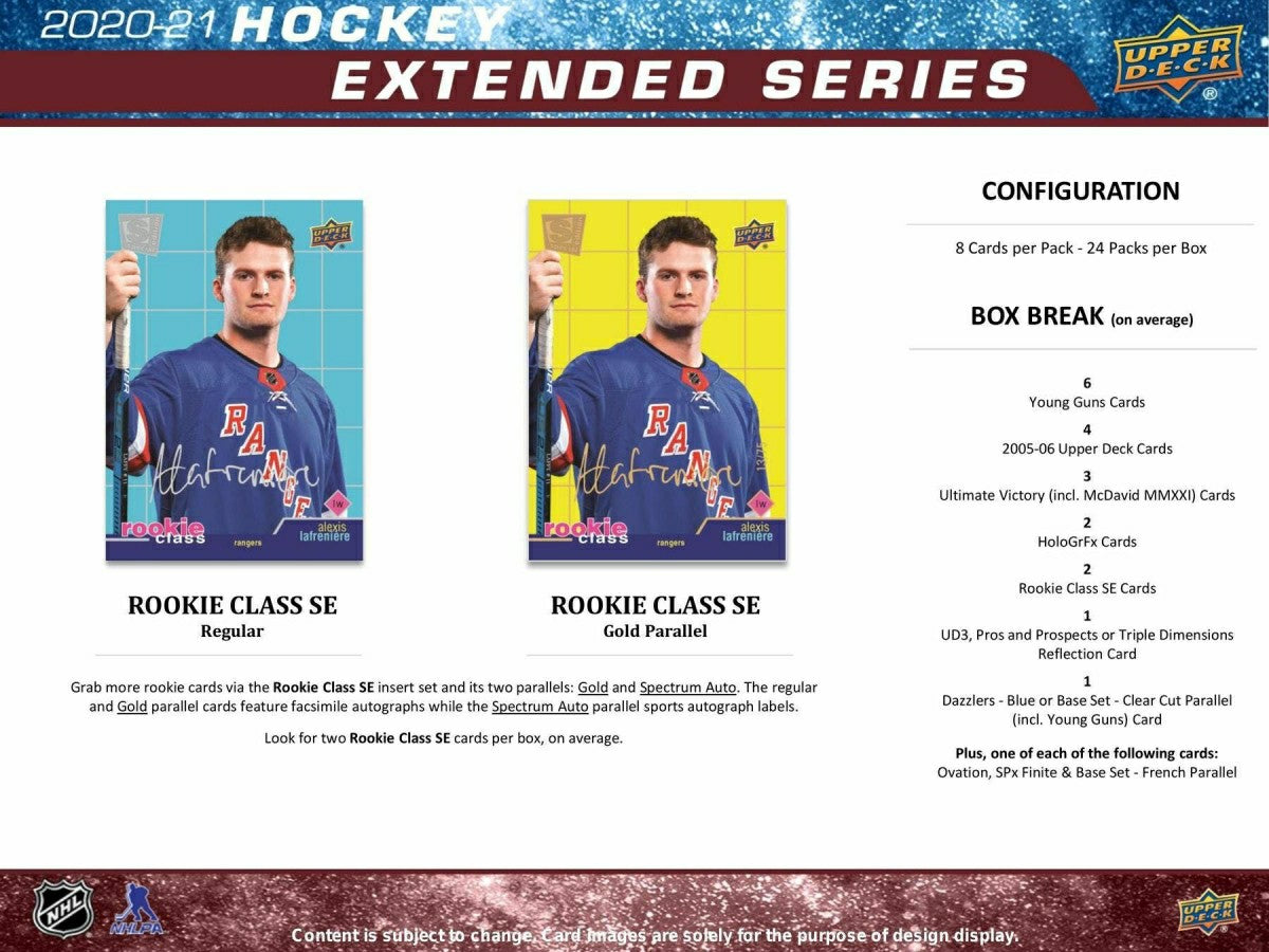 2020/21 Upper Deck Extended Series Hockey Hobby Pack Fashion