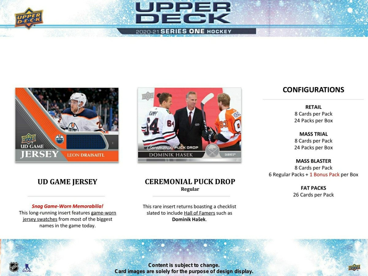 2020/21 Upper Deck Series 1 Hockey 24-Pack Box NHL Taass sale
